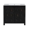 CAVINAS Bathroom Vanity Combo with Ceramic Sink,Modern Freestanding Bathroom Cabinet with 2 Soft-close Doors - 3 of 4