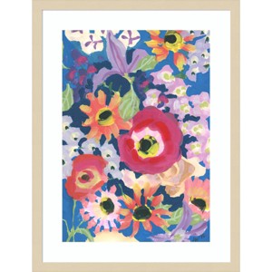 Amanti Art Magenta Poppy Flowers by Ania Zwara Wood Framed Wall Art Print - 1 of 4