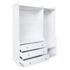 Open Wooden Wardrobe Closet, Clothing Storage Cabinet with Drawers, Freestanding Armoire Wardrobe Cabinet, Garment Rack for Bedroom Apartment Gym - 4 of 4