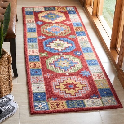 Rustic-Chic Aspen Red Wool Handmade Tufted Area Rug - 27"x5"