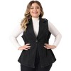 Agnes Orinda Women's Plus Size Fashion Sleeveless Elastic Waist Button Denim Vests - 2 of 4