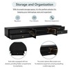 V Stand with Fluted Glass Doors, Elegant and Functional Media Console for TVs Up to 95'', Tempered Glass Shelf TV Cabinet with Multiple Storage - 4 of 4