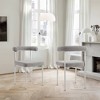 Armen Living Set of 2 Shannon Brushed Stainless Steal and Fabric Dining Chairs - 2 of 4