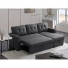 ROOMTEC Convertible Sleeper Sectional Sofa, L-shaped Corner Couch with Pullout Bed, Upholstered Sofa Bed w/Storage Chaise - 2 of 4