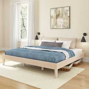 Now Furniture King Bed Frame, Wooden Platform Bed - 1 of 4