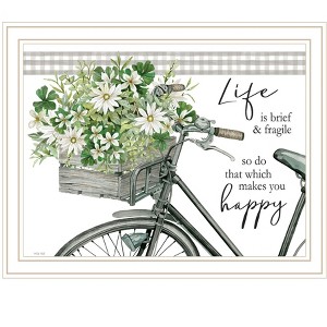 HomeRoots DO THAT WHICH MAKES YOU HAPPY White Framed Print Wall Art - 1 of 4