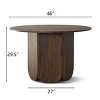 Mid Century Modern ​46" Round Dining Table for 4 Walnut Veener Wood Dining Table with Pedestal for Dining Room Kitchen-Tanpinhause - 3 of 4