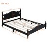 Wood Platform Bed with Retro Design Headboard, Sturdy Pine Frame, No box spring beds, Easy Assembly-Maison Boucle - 4 of 4