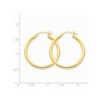 Black Bow Jewelry 2.5mm x 30mm 14k Yellow Gold Classic Round Hoop Earrings - 4 of 4