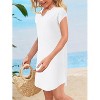 Girl's V Neck Short Sleeve Beach Dress Summer Swimsuit Bikini Cover Up - 4 of 4