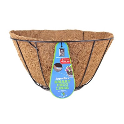 14" Black Wire Hanging Basket with Coco Liner