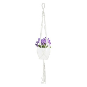 Unique Bargains Macrame Plant Hanger Woven Cotton Indoor Outdoor Decorative - 1 of 4