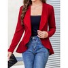 Womens Blazer Long Sleeve Ruffle Hem Casual Office Business Cardigan Suit Jackets - 4 of 4