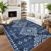 Modern Striped Geometric Rugs for Bedroom Retro Thin Soft Washable Low Pile Area Rugs Easy Care Non Slip Soft Carpet for Living Room - 2 of 4