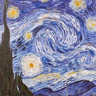 Vincent Van Gogh Starry Night Gold Framed Canvas Print 27.75" x 31.5"
