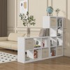 Sandinrayli Bookshelf with Storage Bins, 12-Cube Storage Organizer, Modern White Bookcase for Bedroom, White - 2 of 4