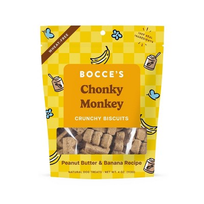 Bocce's Bakery Bacon and Peanut Butter Flavor Chonky Monkey Dog Treat Biscuit - 4oz