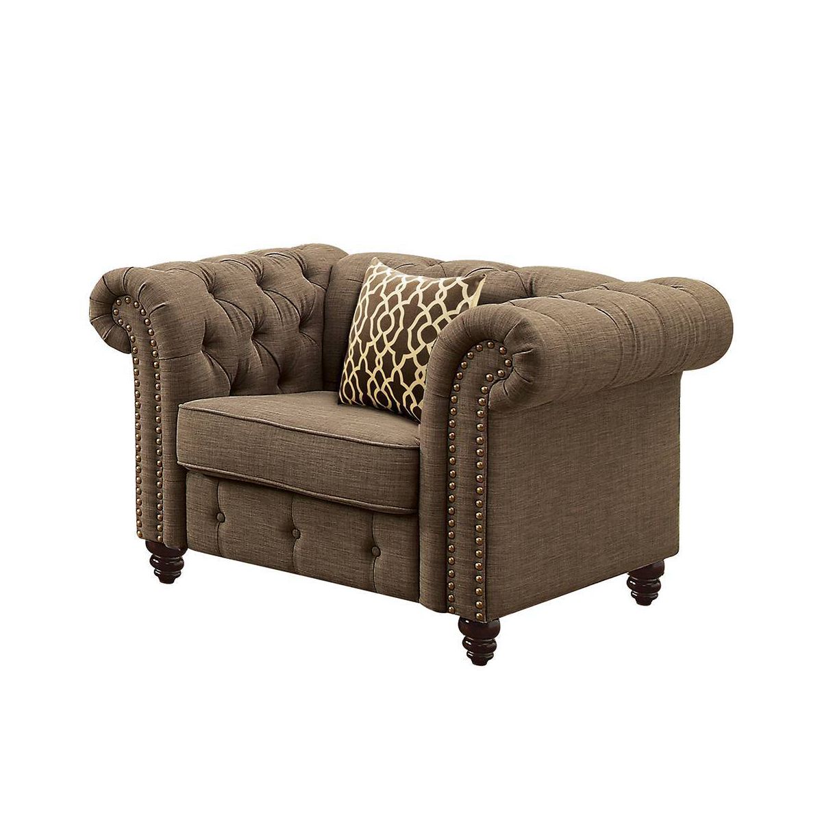 Acme Furniture Aurelia Accent Chair Brown Linen - thumbnail 9