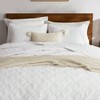 100 Cotton Twin Quilt Set - White Pre - Washed Soft Lightweight Bedspread, Farmhouse Coverlet, Shabby Chic Gauze, 2 Pieces - 3 of 4