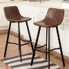 Set of 2 Dax 30" Faux Leather Bar Stools, Modern Brown Bar Chairs with Sturdy Metal Legs, Comfortable Upholstered Seat for Kitchen, Dining or Home Bar - 3 of 4