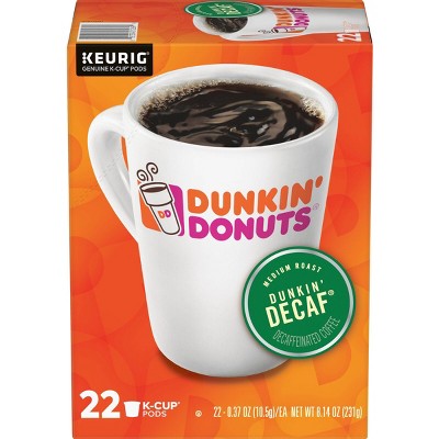 Dunkin' Dunkin' Decaf Medium Roast Coffee  - Keurig K-Cup Pods - 22ct