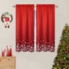 Christmas Kitchen Curtain Cafe Curtain Velvet Fabric - 3 of 4