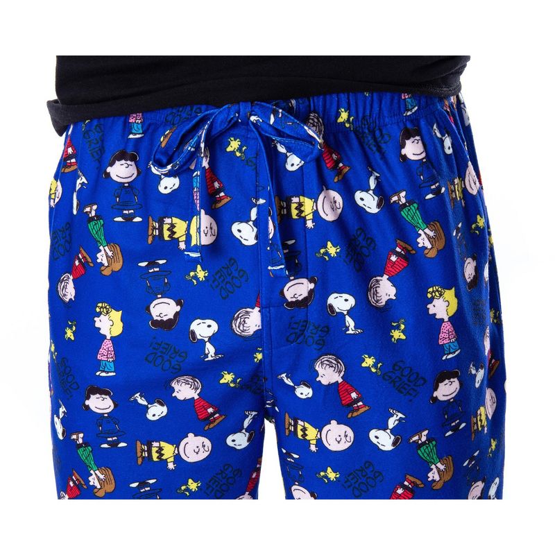 Peanuts Men's Good Grief! Allover Character Pattern Sleepwear Pajama Pants Good Grief Gang, 4 of 6