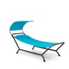 Gymax Outdoor Canopy Hammock Swing Chair Cushioned Patio Hanging Chaise Lounge w/ Pillow & Storage Bag Metal Swing Hammock Bed w/ Stand - 2 of 4
