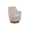 Velvet Swivel Barrel Chair, Comfy Round Accent Armchair with 360° Swivel & Gold Iron Base for Living Room & Bedroom - 3 of 4
