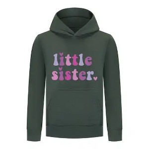 Everyday Kids Little Sister Girls Pullover Hoodie – Cute Pastel Sibling Sweatshirt - 1 of 4