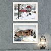 2- Piece Vignette Winter Covered Bridges White Framed Wall Art for Living Room, Bedroom Wall Art Print for Home Decor by Billy Jacobs - 4 of 4