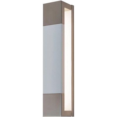 AFX Post 13 1/2" High Satin Nickel and White LED Wall Sconce