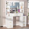 PAKASEPT Makeup Vanity Desk with Mirror and Lights, 43'' Makeup Table with Charging Station, 7 Drawers, Storage Shelves - 4 of 4