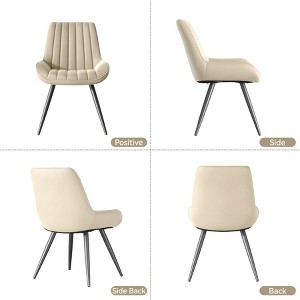 Dexmalle Set of 4 Dining Chairs with Thick Cushions,Beige - 1 of 4