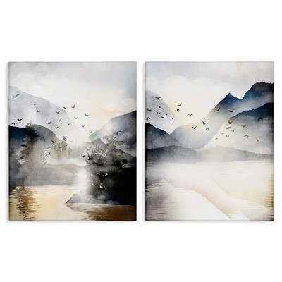 Stupell Industries Sunlit Birds Over Lake Landscape, 24" x 30"