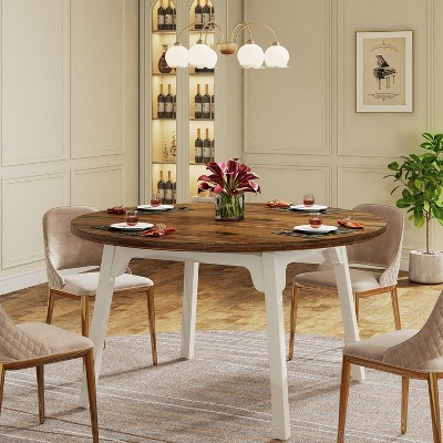 Tribesigns Round Dining Table for 4-6 People, 47" Kitchen Dinner Table