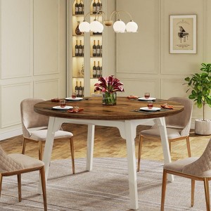 Tribesigns Round Dining Table for 4-6 People, 47" Kitchen Dinner Table - 1 of 4