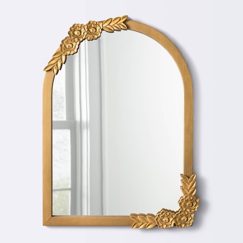 Gold Arch Mirrors French Golden Bow Rose Garland Wall Decorative Alloy Gold  Arch Mirror For Home Living Room Background Hanging Pendant Decor Supplies  From Bianqueli, $239.77