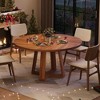 GustoWave 47" Round Dining Table for 4-6, Farmhouse Style with Cross Base - Circle Wood Table for Kitchen, Dining Room, Apartment - 4 of 4
