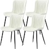 UNISOAR Dining Chairs Set of 2/4, Modern Armless Side Chairs Faux Leather Cushion Seat  for Home, Kitchen, Living Room, Bedroom, Restaurant - 3 of 4