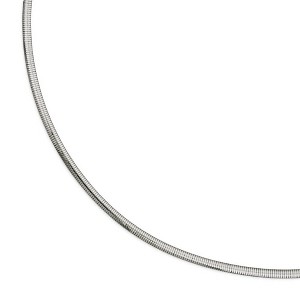 Black Bow Jewelry Stainless Steel 6mm Omega Chain Necklace, 18 Inch - 1 of 4