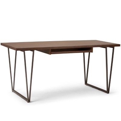 Crownfield Mid-Century Modern Writing Desk with Storage Dark Tobacco -  Aiden Lane