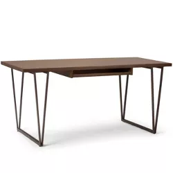 66" Travis Solid Wood Desk Natural Aged Brown - WyndenHall