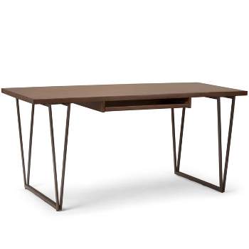 66" Travis Solid Wood Desk Natural Aged Brown - WyndenHall