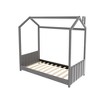 CAVINAS Twin/Full Size Velvet House-Shaped Bed Frame,Platform Floor Bed for Kids Room,Bedroom - 3 of 4