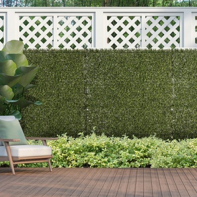 Syemin Patio Decorative Screens, Artificial Grass Wall Panels, Privacy Screen for Outdoor Indoor Garden Fence Backyard, Green, 19.75"*19.75"*1.75"