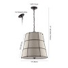 19" 3-Light Silas Rustic Farmhouse Iron LED Pendant Oil Rubbed Bronze - JONATHAN Y: Adjustable Height, Linen Shade - 3 of 4
