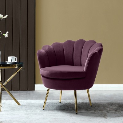 Purple velvet accent discount chair