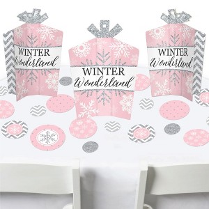 Big Dot of Happiness Pink Winter Wonderland - Holiday Snowflake Birthday Party and Baby Shower Decor and Confetti Terrific Table Centerpiece Kit 30 Ct - 1 of 4