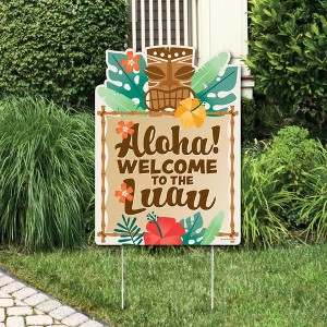 Big Dot of Happiness Tropical Luau - Party Decorations - Hawaiian Beach Party Welcome Yard Sign - 1 of 4